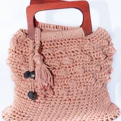 Sac crochet rose 